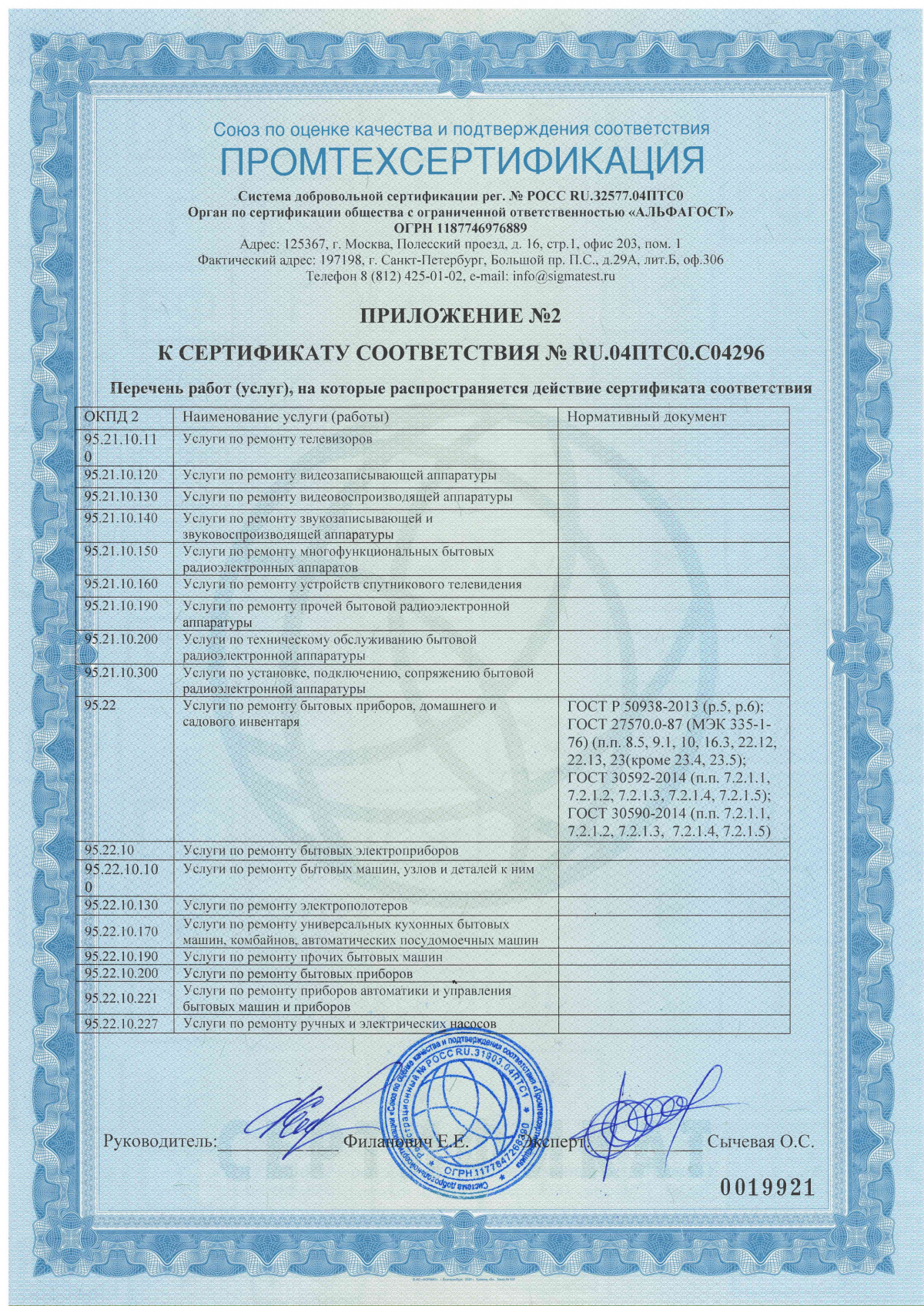 ���������� � 2 � ����������� � RU.04���0.�04296